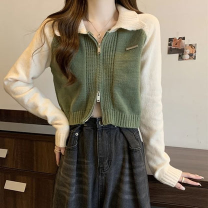 Cardigan Two-Tone Zip Polo