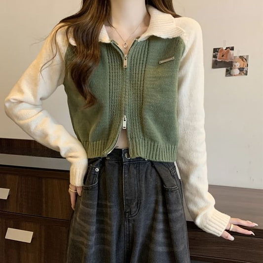 Cardigan Two-Tone Zip Polo