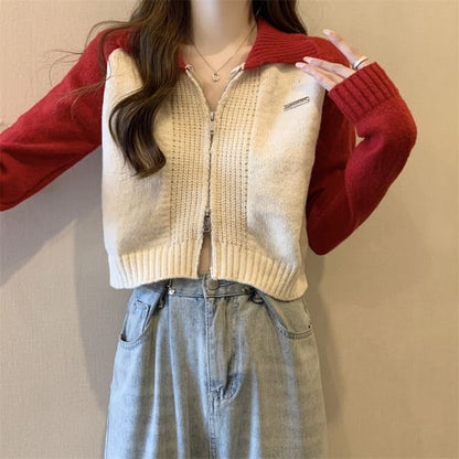 Cardigan Two-Tone Zip Polo