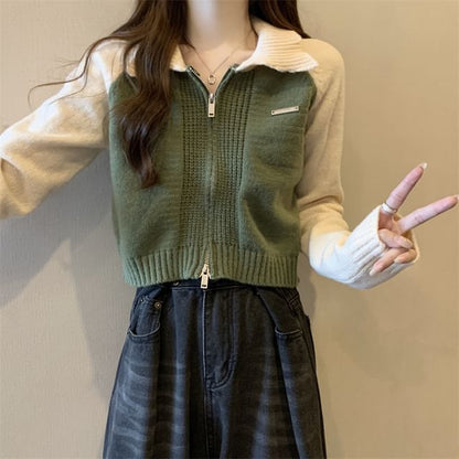 Cardigan Two-Tone Zip Polo