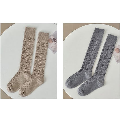 Set of 2 Pairs: Plain Knee High Socks