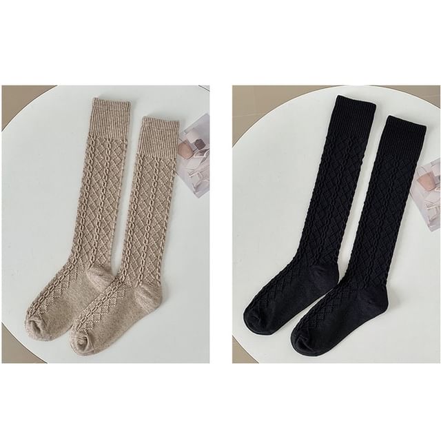 Set of 2 Pairs: Plain Knee High Socks