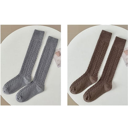 Set of 2 Pairs: Plain Knee High Socks