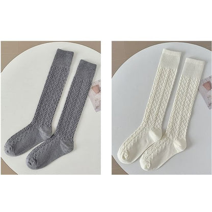 Set of 2 Pairs: Plain Knee High Socks