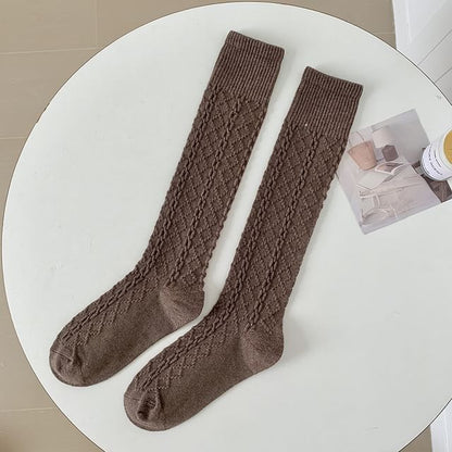 Set of 2 Pairs: Plain Knee High Socks