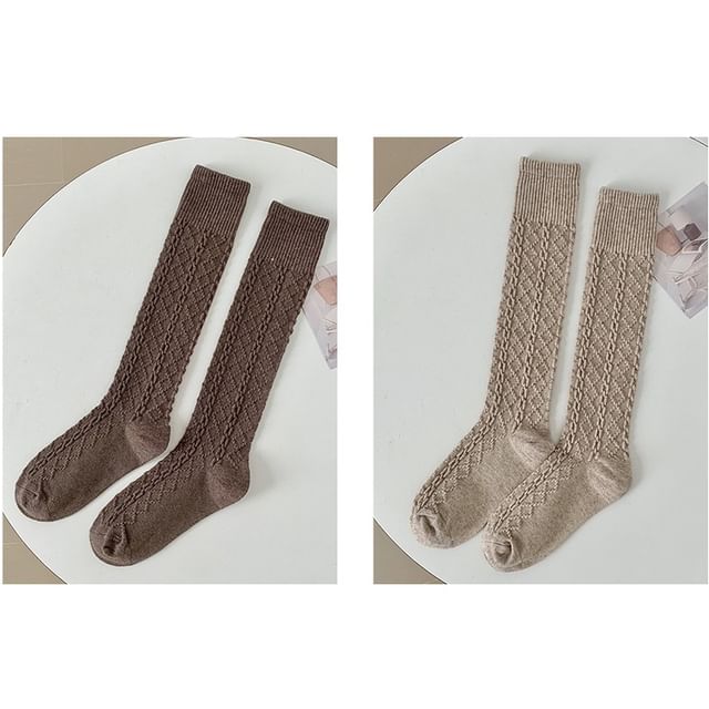 Set of 2 Pairs: Plain Knee High Socks