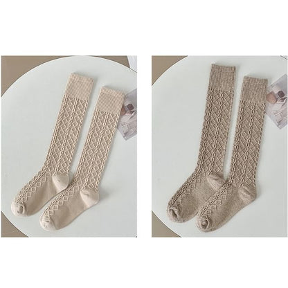 Set of 2 Pairs: Plain Knee High Socks