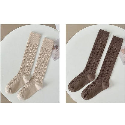 Set of 2 Pairs: Plain Knee High Socks