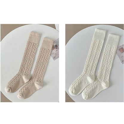 Set of 2 Pairs: Plain Knee High Socks