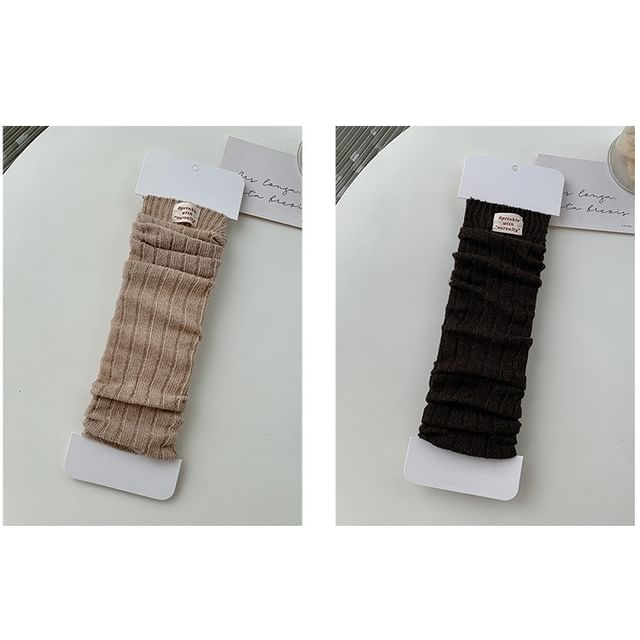 Set of 2 Pairs: Plain Ribbed Knit Leg Warmers