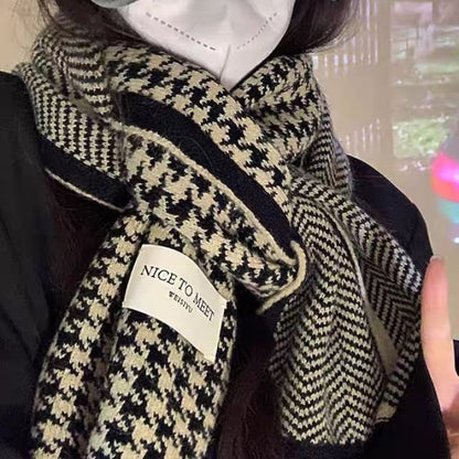 Houndstooth Knit Scarf