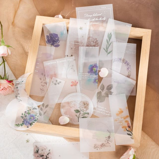 Floral Print Translucent Memo Pad