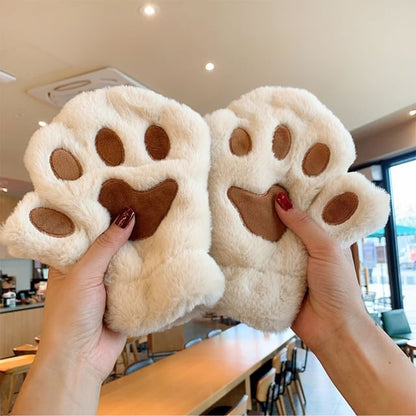 Paw Fingerless Gloves Cat