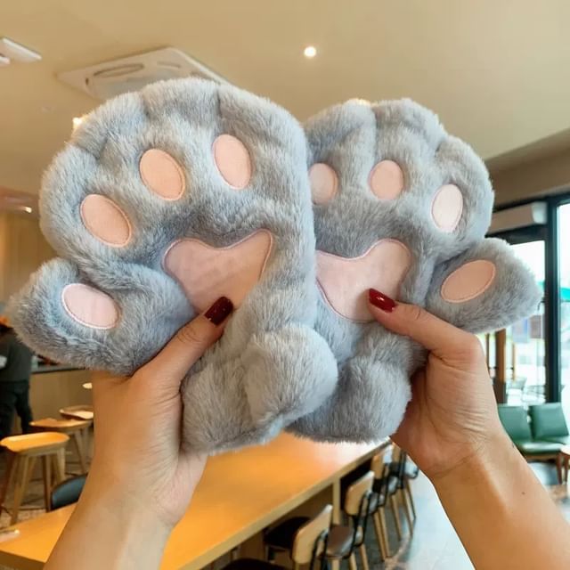 Paw Fingerless Gloves Cat