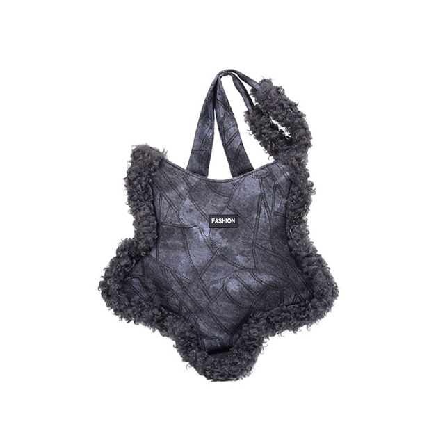 Star Tote Bag Fluffy Trim