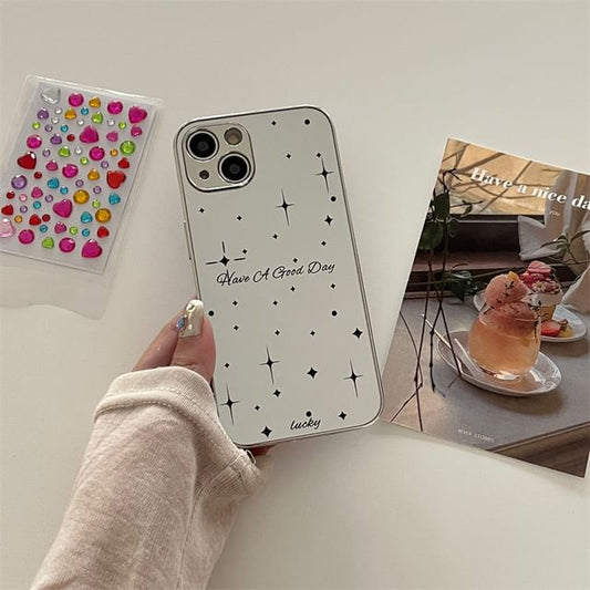 Heart Rhinestone Mirrored Phone Case