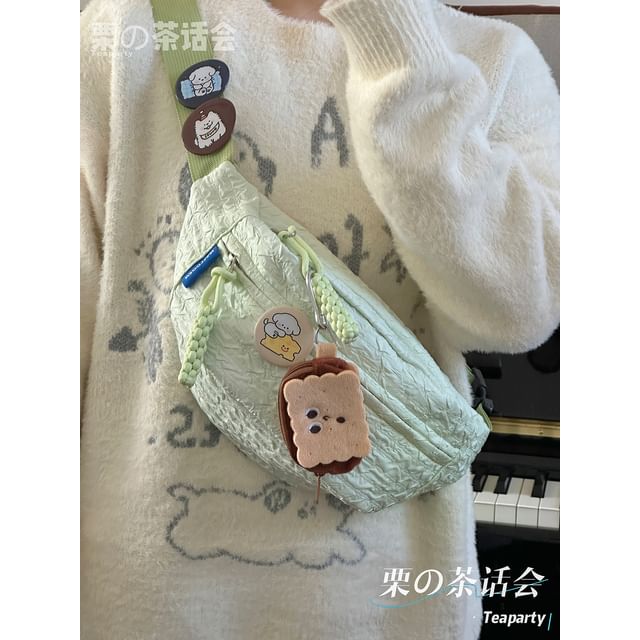 Plain Shirred Sling Bag / Charm / Set