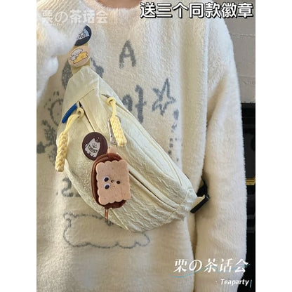 Plain Shirred Sling Bag / Charm / Set