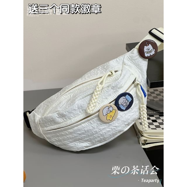 Plain Shirred Sling Bag / Charm / Set