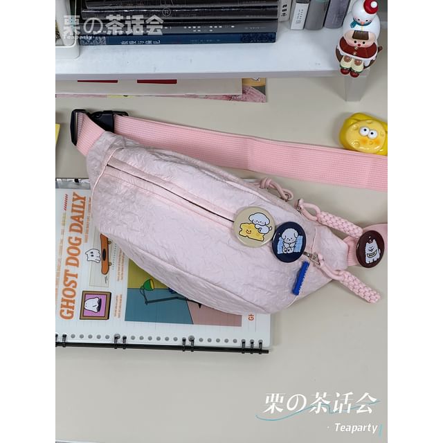 Plain Shirred Sling Bag / Charm / Set