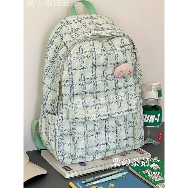 Plaid Backpack / Charm / Set