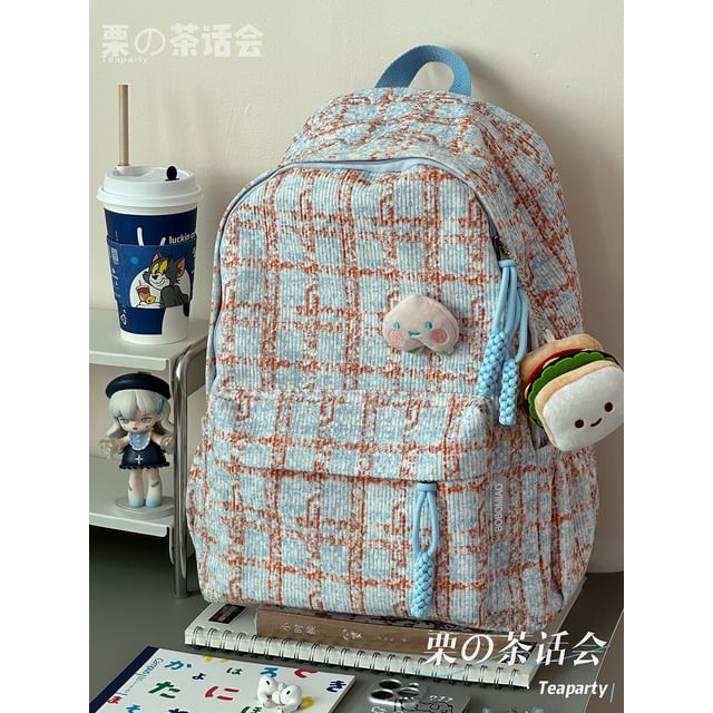 Plaid Backpack / Charm / Set