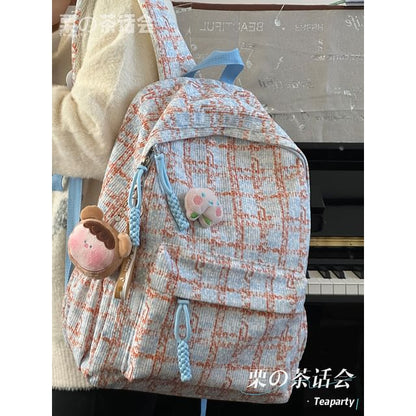 Plaid Backpack / Charm / Set