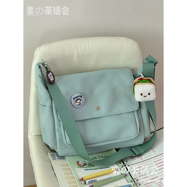 Plain Flap Crossbody Bag / Charm / Set