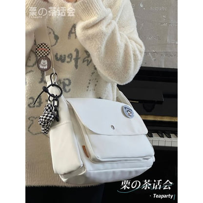 Plain Flap Crossbody Bag / Charm / Set