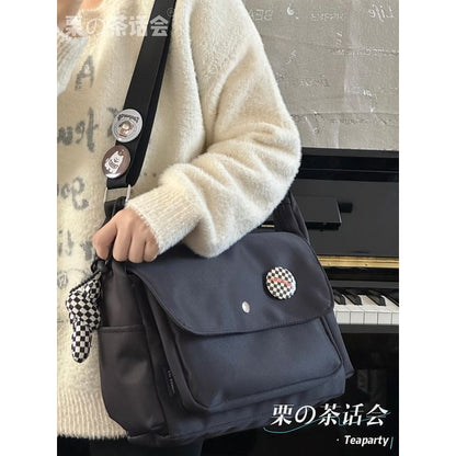 Plain Flap Crossbody Bag / Charm / Set