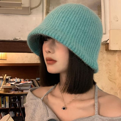 Knit Plain Hat Cloche