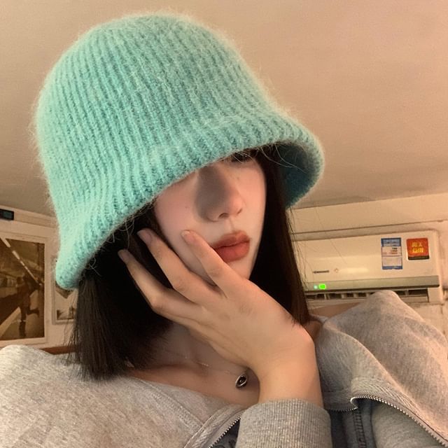 Knit Plain Hat Cloche