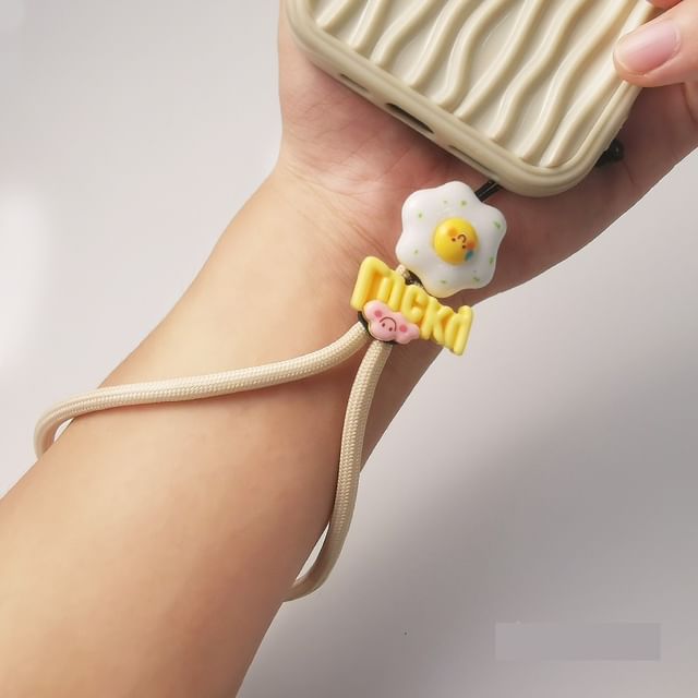 Lettering Fried Egg Phone Strap