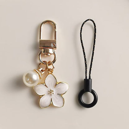 Floral Faux Pearl Phone Charm