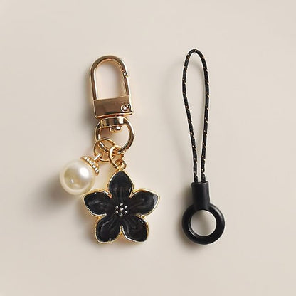 Floral Faux Pearl Phone Charm