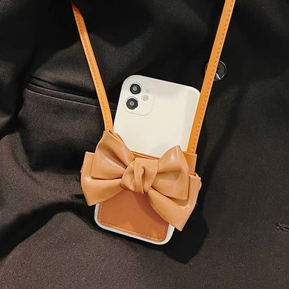 Bow Faux Case Leather Phone