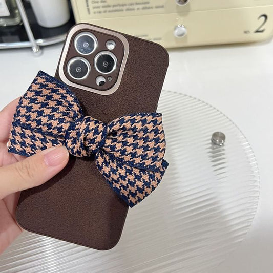 Houndstooth Case Phone Bow
