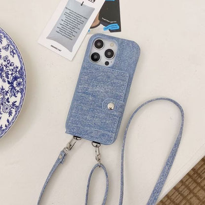 Card Denim Lanyard Holder Phone Case