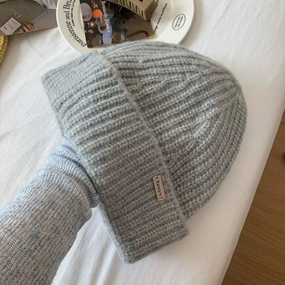 Lettering Knit Beanie