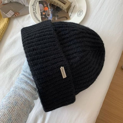 Lettering Knit Beanie