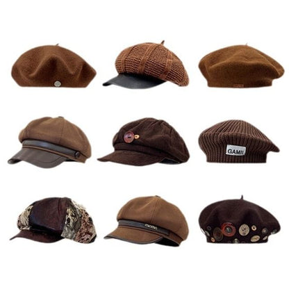 Casquette/béret gavroche en similicuir