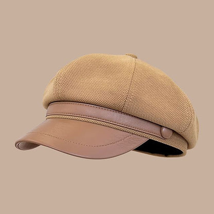 Casquette/béret gavroche en similicuir