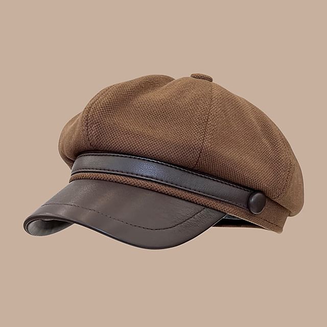 Casquette/béret gavroche en similicuir