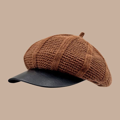 Casquette/béret gavroche en similicuir