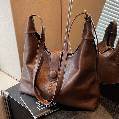 Leather Bag Plain Tote Faux