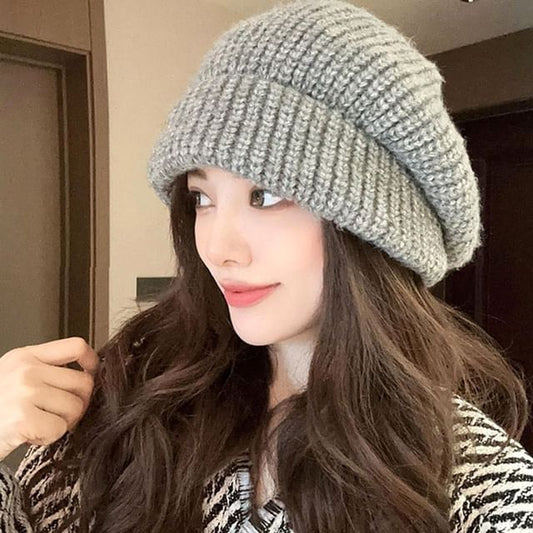 Knit Beanie Slouchy Plain
