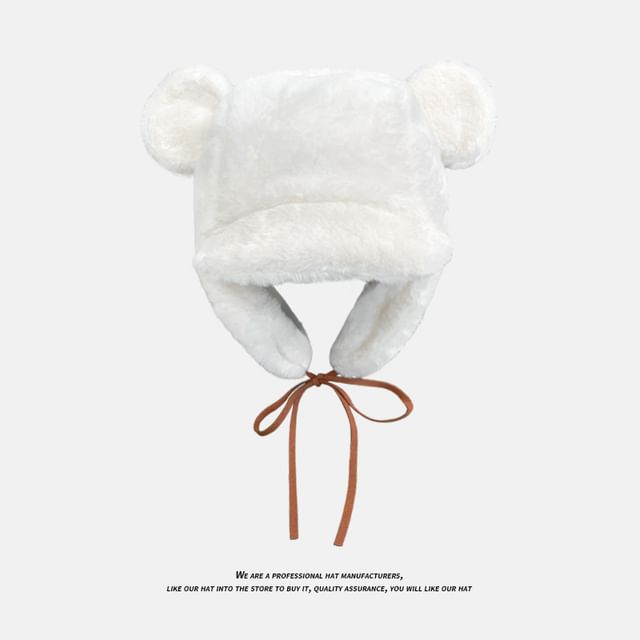 Hat Ear Bear Chenille Trapper