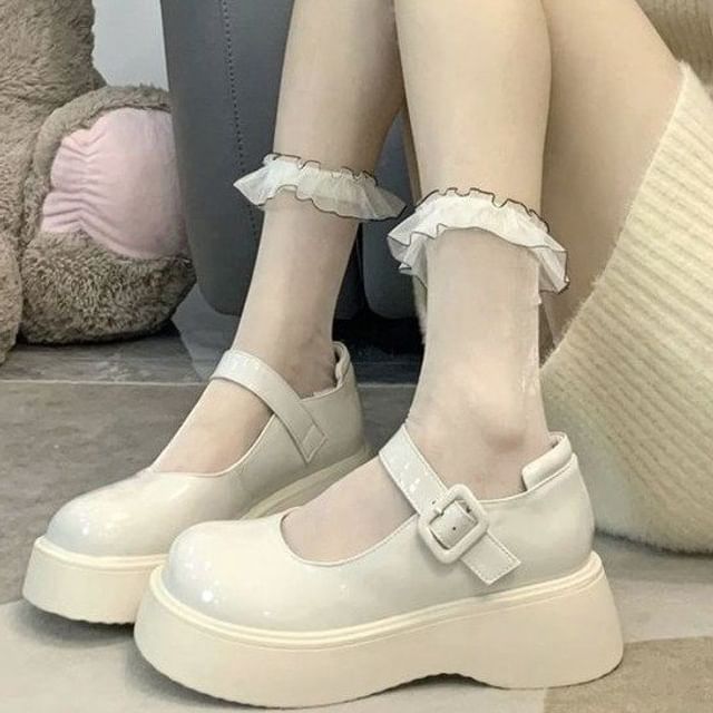 Platform Plain Mary Jane Shoes