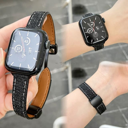 Bracelet de montre magnétique en denim pour Apple Watch