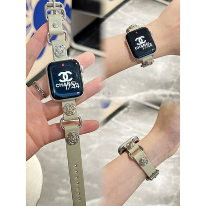 Bracelet de montre Apple en similicuir clouté en alliage étoilé